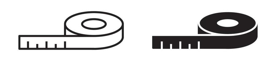 illustration of a measuring tape in black and white. Great for tools, construction, and DIY projects. vector