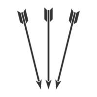 icon of three arrows pointing downward in a minimalist black and white style. vector