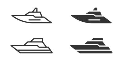 Stylized black and white illustration of a yacht with modern design. vector