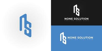 Abstract initial letters NS or SN logo in blue color isolated on multiple background colors. The logo is suitable for business consultant company logo design illustration inspiration templates. vector