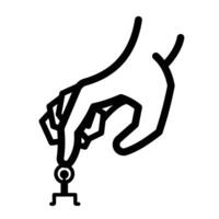Fight back or strong versus weak themed icon illustration with black outline isolated on square white background. Simple flat cartoon art styled drawing. vector