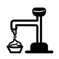 Restaurant sauce dispenser tool icon illustration with black outline isolated on square white background. Simple flat cartoon art styled drawing. vector