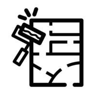 Home building renovation interior lay out icon illustration with black outline isolated on square white background. Simple flat architecture decoration structure themed cartoon art styled drawing. vector