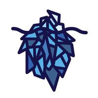 Blue iceberg rock floating on water icon illustration with outline isolated on square white background. Simple flat cartoon art styled drawing. vector