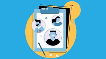 Team members power and productivity concept on a checklist illustration vector