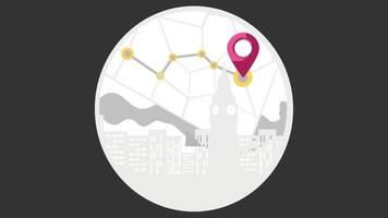 Taxi booking app with tracking map to destination vector