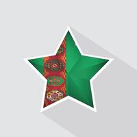 Turkmenistan Flag Star Shape Icon vector