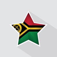 Vanuatu Flag Star Shape Icon vector