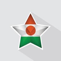 Niger Flag Star Shape Icon vector
