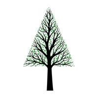 Tree with green dots stylized as leaves. vector