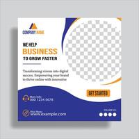 Digital business marketing social media post and web banner template vector
