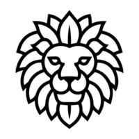 Lion Oak logo or modern line icon. line art and icon design with bold outline. Black and white Pixel Perfect minimalistic symbol isolate white background. Creative logotype vector