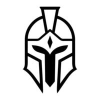Spartan Warrior logo or modern line icon. line art and icon design with bold outline. Black and white Pixel Perfect minimalistic symbol isolate white background. Creative logotype vector