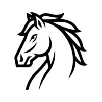 Horse logo or modern line icon. line art and icon design with bold outline. Black and white Pixel Perfect minimalistic symbol isolate white background. Creative logotype vector