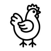 Chicken logo or modern line icon. line art and icon design with bold outline. Black and white Pixel Perfect minimalistic symbol isolate white background. Creative logotype vector