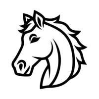 Horse logo or modern line icon. line art and icon design with bold outline. Black and white Pixel Perfect minimalistic symbol isolate white background. Creative logotype vector