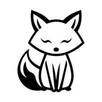 Fox logo or modern line icon. line art and icon design with bold outline. Black and white Pixel Perfect minimalistic symbol isolate white background. Creative logotype vector