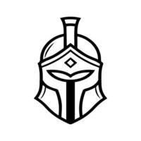 Spartan Warrior logo or modern line icon. line art and icon design with bold outline. Black and white Pixel Perfect minimalistic symbol isolate white background. Creative logotype vector