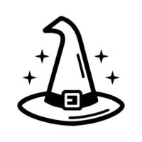 Magic Hat logo or modern line icon. line art and icon design with bold outline. Black and white Pixel Perfect minimalistic symbol isolate white background. Creative logotype vector