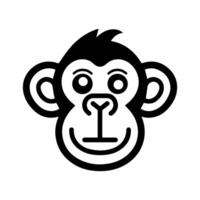 Monkey logo or modern line icon. line art and icon design with bold outline. Black and white Pixel Perfect minimalistic symbol isolate white background. Creative logotype vector
