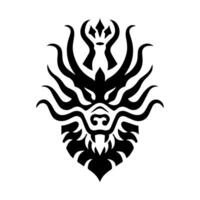 Dragon King logo or modern line icon. line art and icon design with bold outline. Black and white Pixel Perfect minimalistic symbol isolate white background. Creative logotype vector