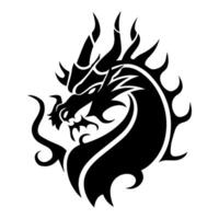 Dragon King logo or modern line icon. line art and icon design with bold outline. Black and white Pixel Perfect minimalistic symbol isolate white background. Creative logotype vector