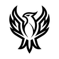 Phoenix logo or modern line icon. line art and icon design with bold outline. Black and white Pixel Perfect minimalistic symbol isolate white background. Creative logotype vector