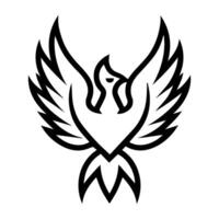 Phoenix logo or modern line icon. line art and icon design with bold outline. Black and white Pixel Perfect minimalistic symbol isolate white background. Creative logotype vector