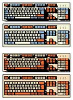 Mechanical keyboard retro style vector