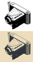 Retro camera isometric illustrations vector