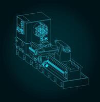 Mechanical lathe illustration vector