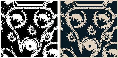 Mechanisms close up illustrations vector