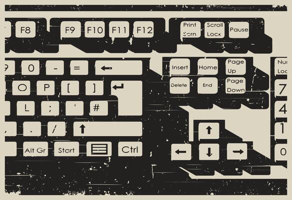 Retro keyboard close up poster