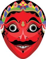 Traditional Java Red Mask vector