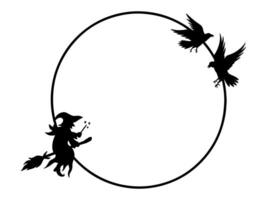 Halloween Frame Line Art Background Illustration vector