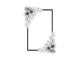 Flower Line Art Frame Background vector