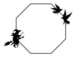 Halloween Line Art Frame Background vector
