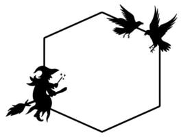 Halloween Frame Line Art Background Illustration vector