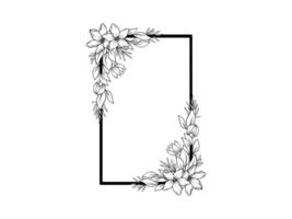 Flower Frame Outline Background Illustration vector