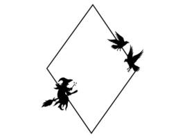 Halloween Line Art Frame Background vector