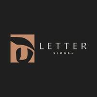 Minimal Initial D Letter Logo Modern And Luxury Geometric Design Icon Template Element vector