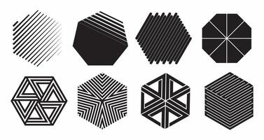 Basic shape for element design, set. Editable icon for graphic design. Black and white flat icon. vector