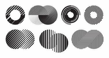 Basic shape for element design, set. Editable icon for graphic design. Black and white flat icon. vector