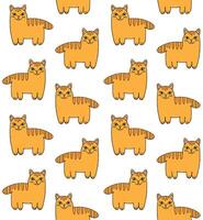 Seamless pattern of doodle colored cat vector