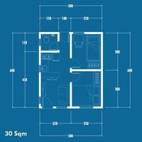 Floor plan blueprint, Figure of the jotting sketch of the construction and the industrial skeleton of the structure and dimensions. eps 10 vector