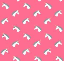 Seamless pattern of hand drawn unicorn face vector