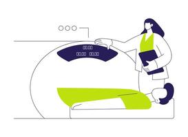 CT scan procedure abstract concept illustration. vector