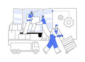 Unloading stock isolated cartoon illustrations. vector