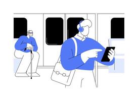 Enjoying the way isolated cartoon illustrations. vector