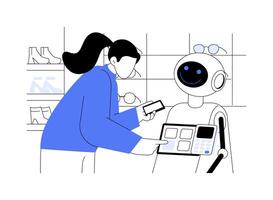 Robotic assistant isolated cartoon illustrations. vector
